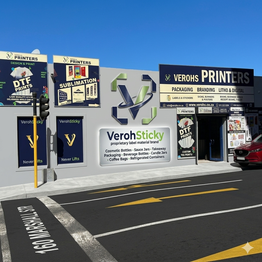 Professional product labels printed by Verohs Printers Johannesburg